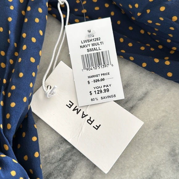 Frame Silk Blouse Cali Polka Dot NWT - Picture 8 of 10